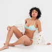 Soutien-gorge corbeille paddé dentelle bleu turquoise femme