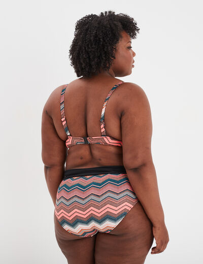 Haut de maillot de bain forme corbeille bleu pétrole femme grande taille