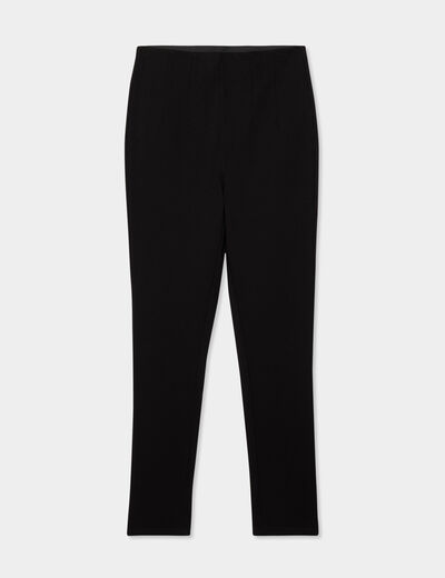 Legging taille haute élastiquée noir femme