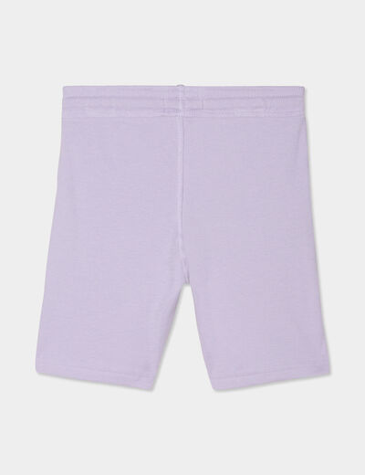 Short jogging droit taille élastiquée mauve garçon