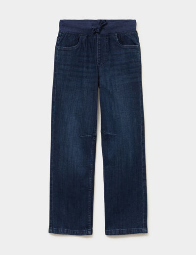 Jeans regular taille &eacute;lastiqu&eacute;e bleu gar&ccedil;on