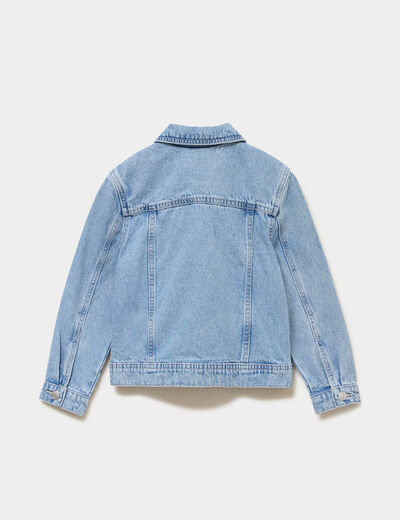 Veste en jean boutonn&eacute;e coton denim double stone fille