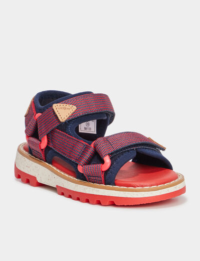 Sandales à scratchs Kickers Kickclock rouge garçon