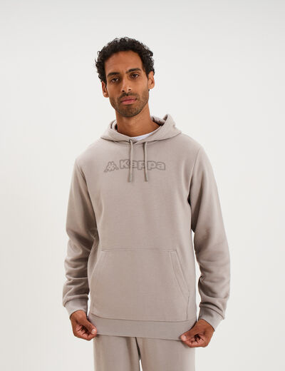 Sweat hoodie 1 poche Kappa gris clair homme