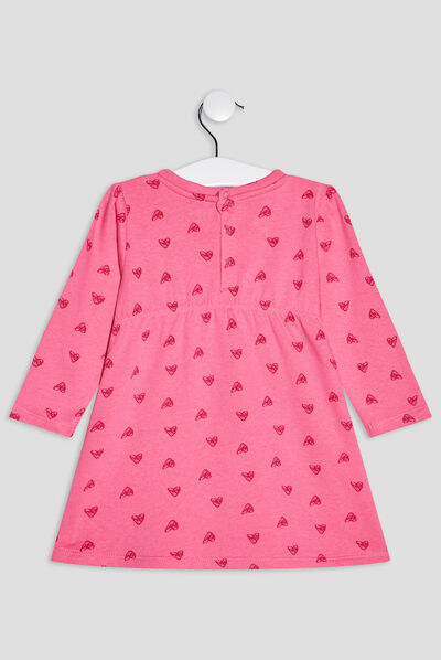 Robe droite molletonnée rose fushia bébé fille