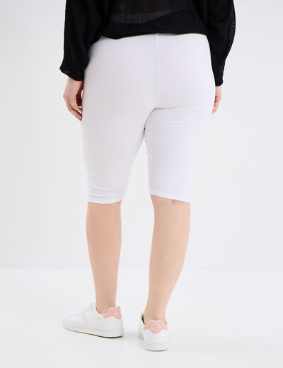 Legging court cycliste coton blanc femme grande taille