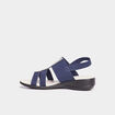 Sandales talons compens&eacute;s bleu marine femme