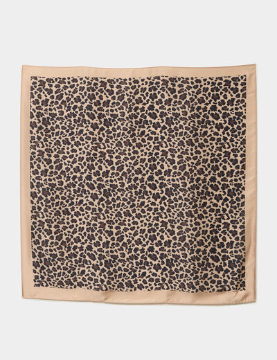 Foulard carr&eacute; effet satin sable femme