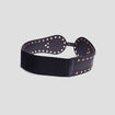Ceinture élastiquée avec clous noir femme
