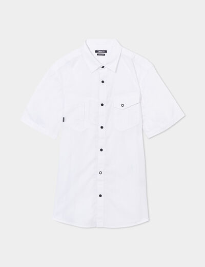 Chemise manches courtes à poches Liberto blanc homme