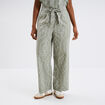 Pantalon regular broderie anglaise vert clair femme