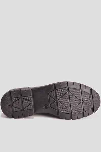 Bottines chelsea crantées en cuir noir fille