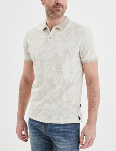 Polo droit manches courtes coton Creeks beige homme