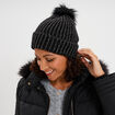 Bonnet &agrave; pompon noir femme