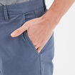 Pantalon chino droit stretch retroussé bleu gris homme