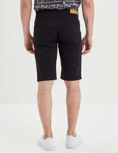 Bermuda droit stretch 5 poches coton noir homme