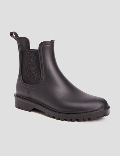 Bottines de pluie chelsea noir femme