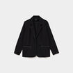 Blazer avec poches zipp&eacute;es noir femme grande taille