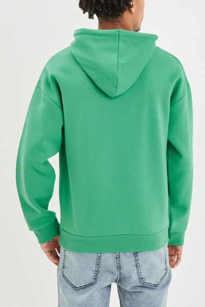 Sweat à capuche hoodie vert homme