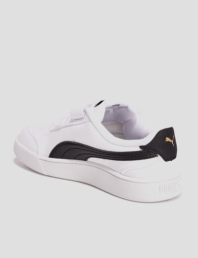 Tennis à scratchs Puma Shuffle blanc garçon