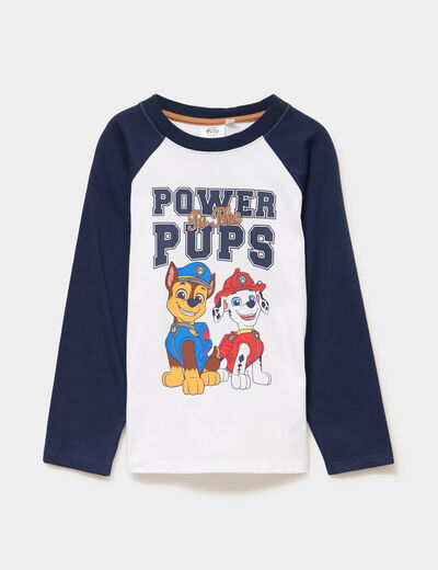 T-shirt manches longues Pat Patrouille blanc garçon