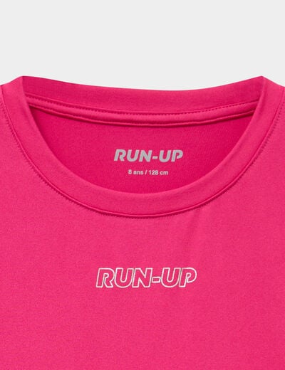 T-shirt ajust&eacute; manches courtes rose fushia fille