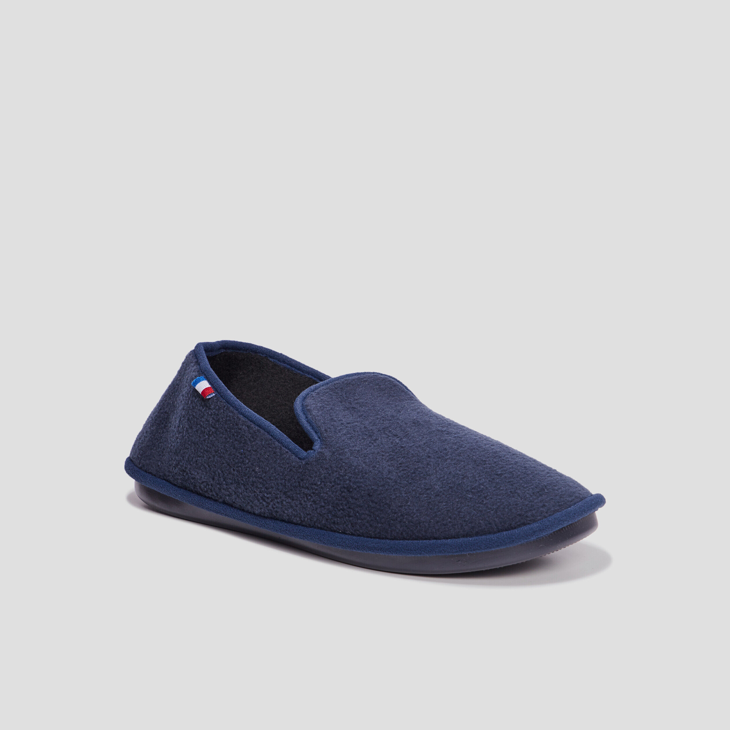 Chaussons façon charentaises bleu marine homme LH
