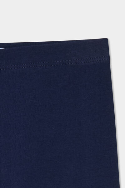 Legging corsaire taille &eacute;lastiqu&eacute;e bleu marine fille