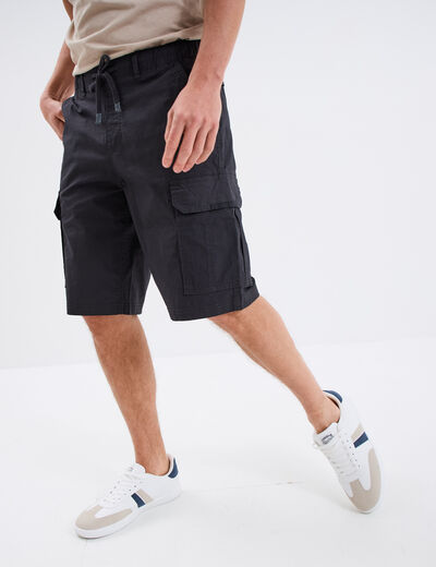 Bermuda cargo droit coton majoritaire gris foncé homme