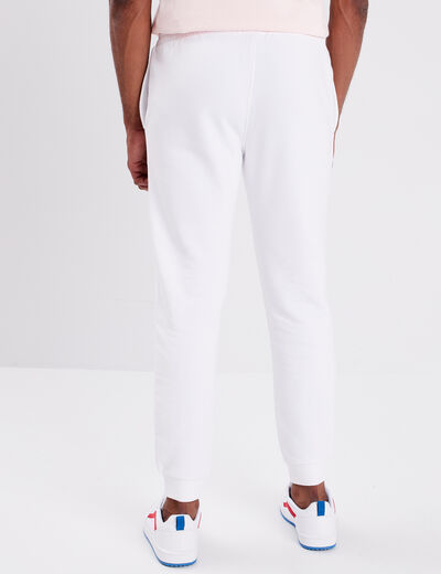 Pantalon jogging droit molleton blanc homme
