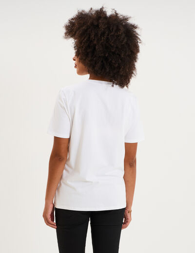 T-shirt manches courtes allaitement blanc femme maternit&eacute;