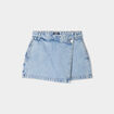 Jupe-short en jean coton denim bleach femme