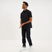 Chemise droite manches courtes noir homme