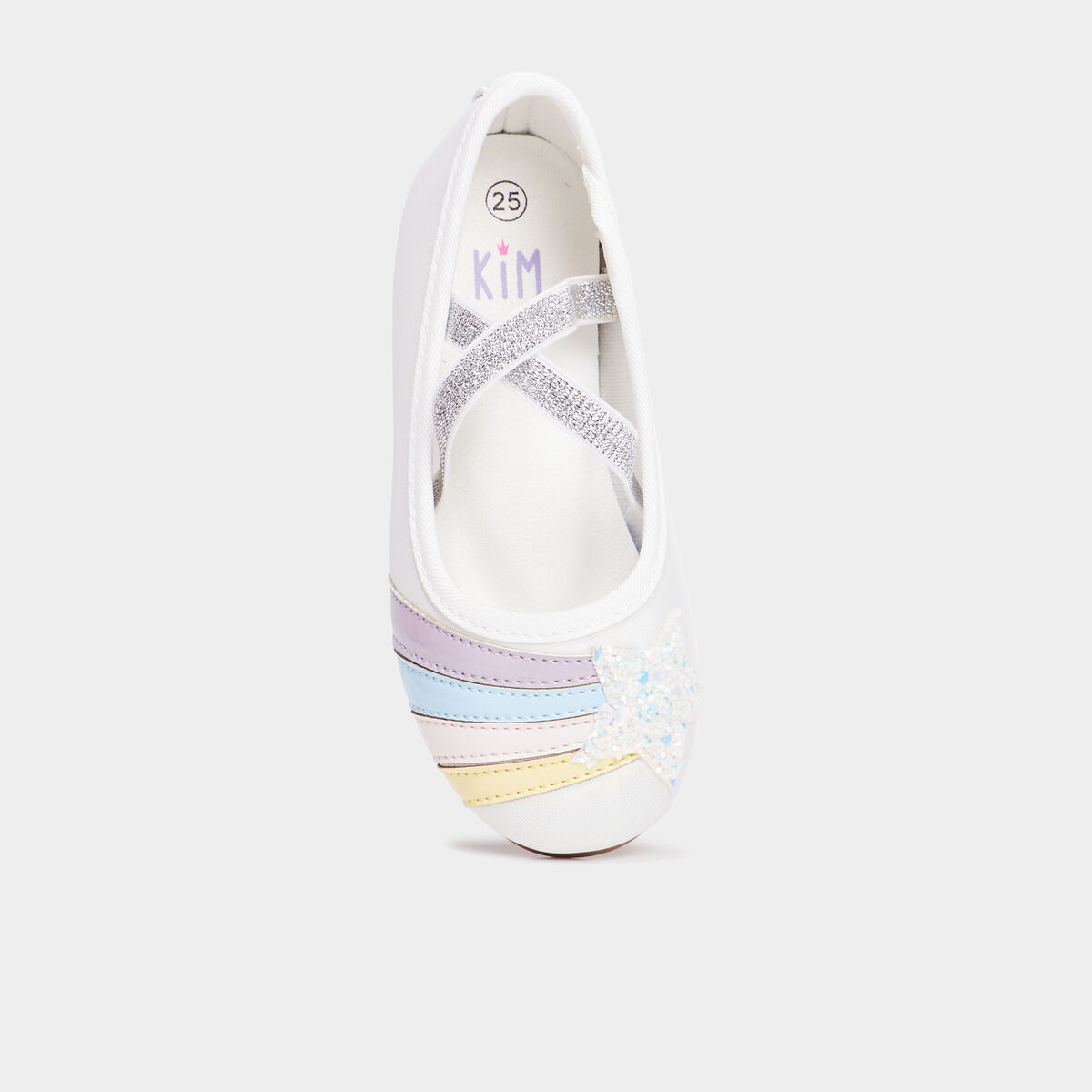 Ballerines à paillettes blanc fille
