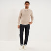 Pull col ch&acirc;le manches longues ecru homme