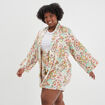 Veste kimono cintré manches longues ecru femme grande taille