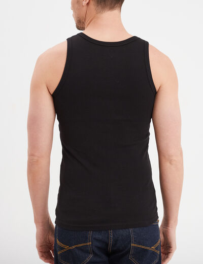 Débardeur coton bretelles larges noir homme