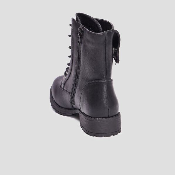 Bottines revers zippées et crantées noir fille