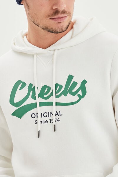 Sweat &agrave; capuche avec cordon hoodie blanc homme