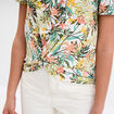 T-shirt taille effet noué coton blanc femme