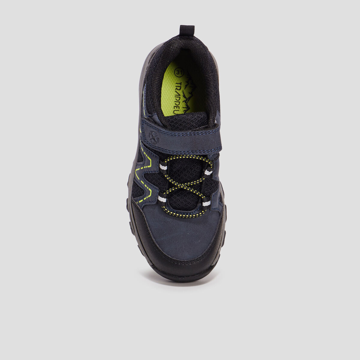 Baskets running à scratchs Trappeur bleu marine garçon