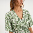 Robe courte taille &eacute;lastiqu&eacute;e vert kaki femme