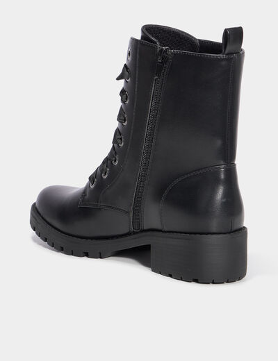 Boots avec lacets et talons noir femme
