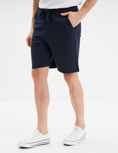 Short de jogging en molleton bleu marine homme