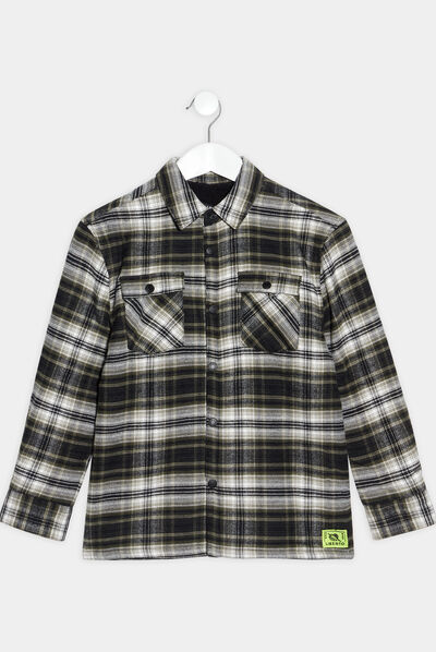 Chemise manches longues vert garçon