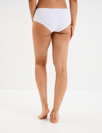 Shorty microfibre sans coutures blanc femme