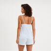 Ensemble pyjama short et d&eacute;bardeur blanc femme