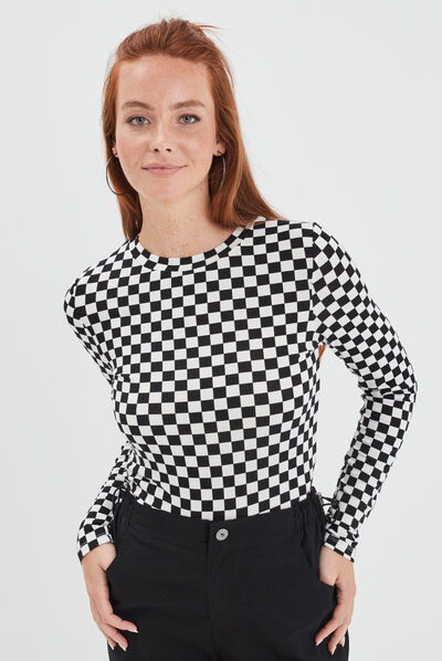 T-shirt manches longues noir femme