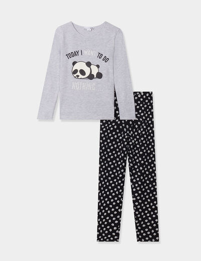Ensemble pyjama 2 pièces gris fille