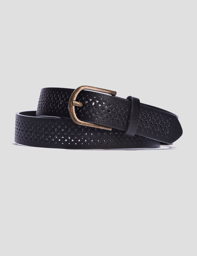 Ceinture perforée noir femme